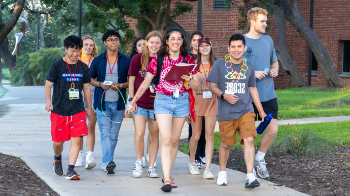 students walk on campus during Tiger Takeoff